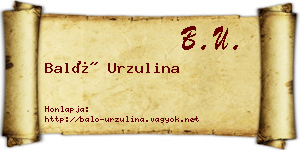 Baló Urzulina névjegykártya